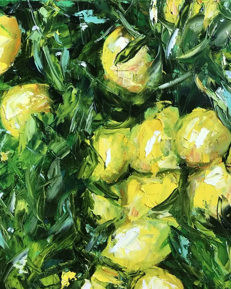 Лимоны. Картина маслом 40×40 см — 40×40 см