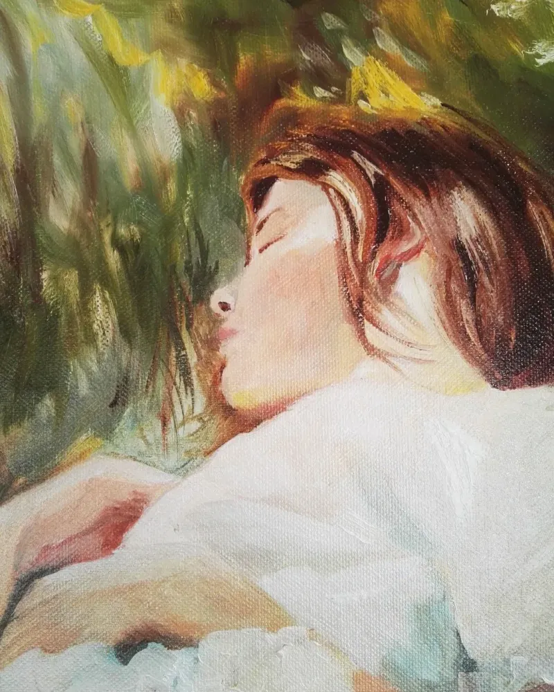 Сон в летний день. Картина маслом 60×60 см — 60×60 см