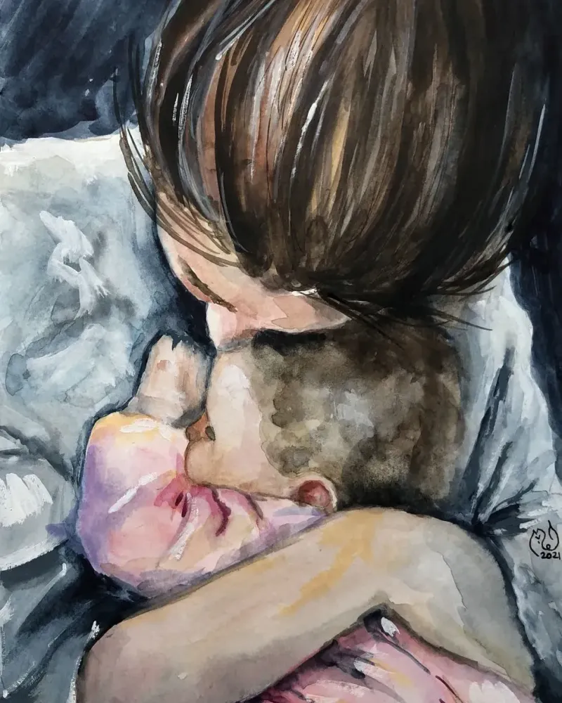 Мама. Акварель 21×30 см — 21×30 см