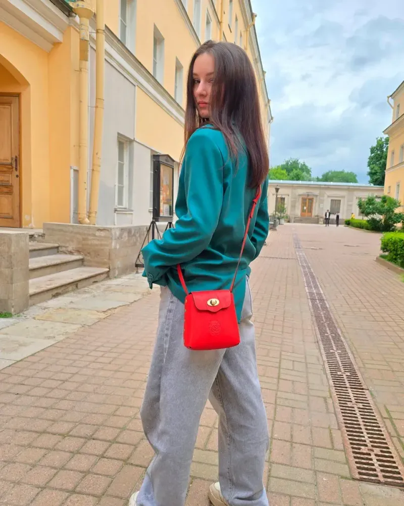 Сумка через плечо Смайл, бежевая — Бежевая