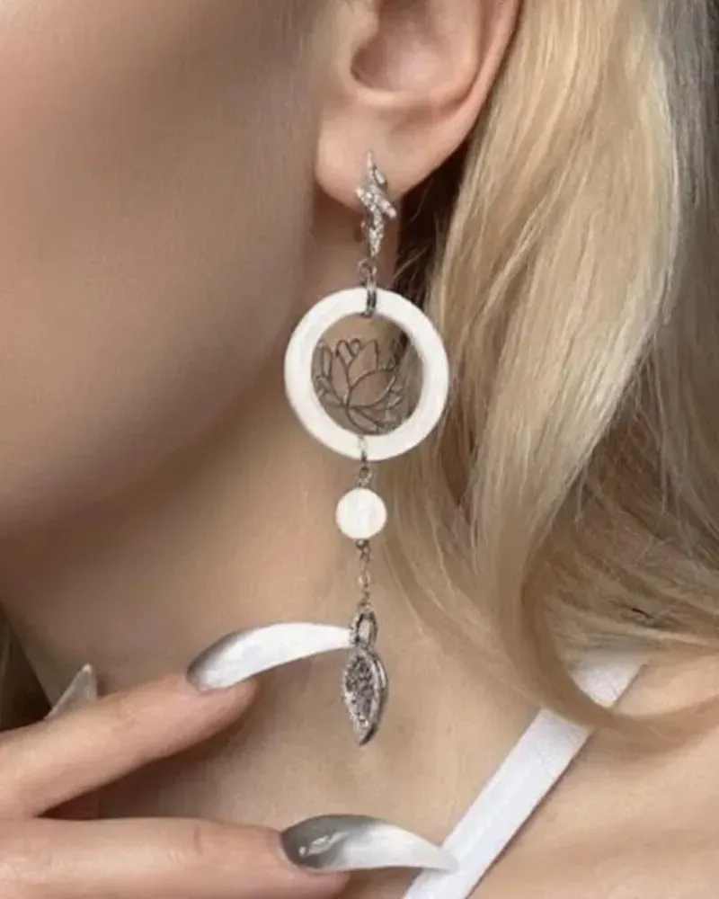 Серьги «Белый лотос» — Белые