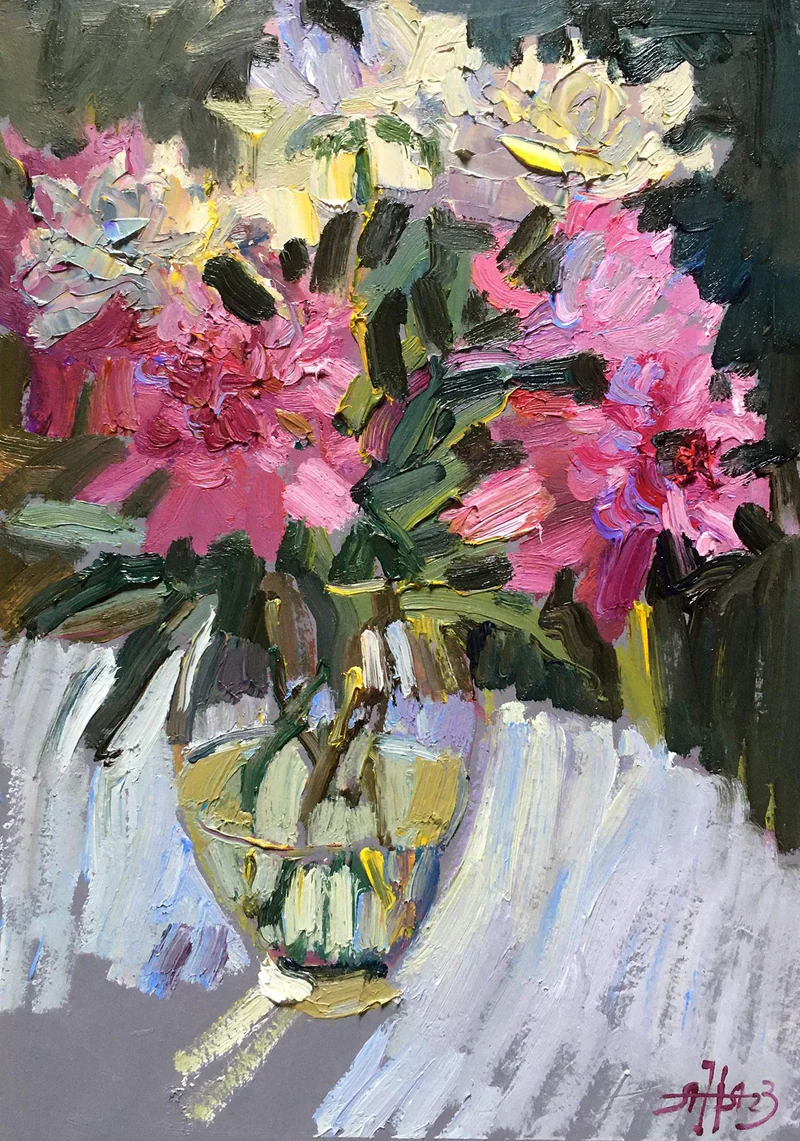 Картина "Пионы на солнце"
