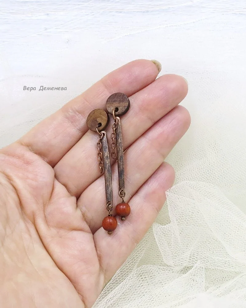 Серьги длинные Закатное солнце
