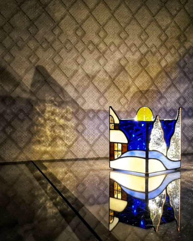 Подсвечник витражный "Зимний"