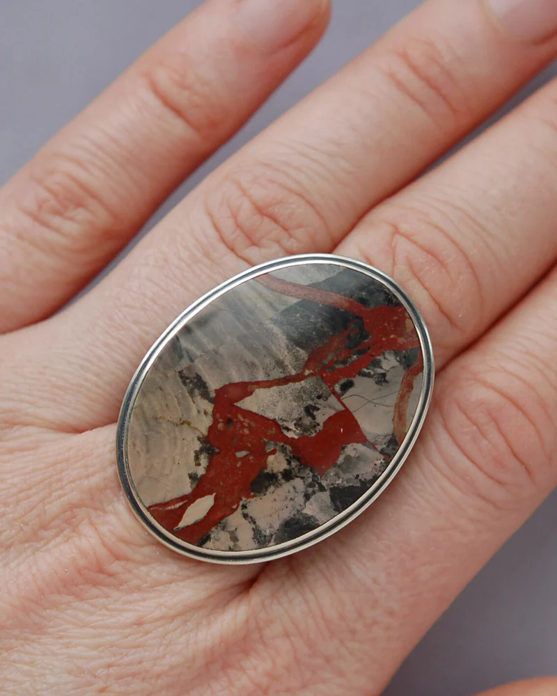 Кольцо Яшма "Зазеркалье"