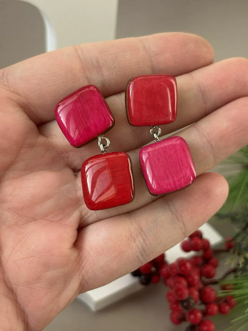 Серьги женские деревянные