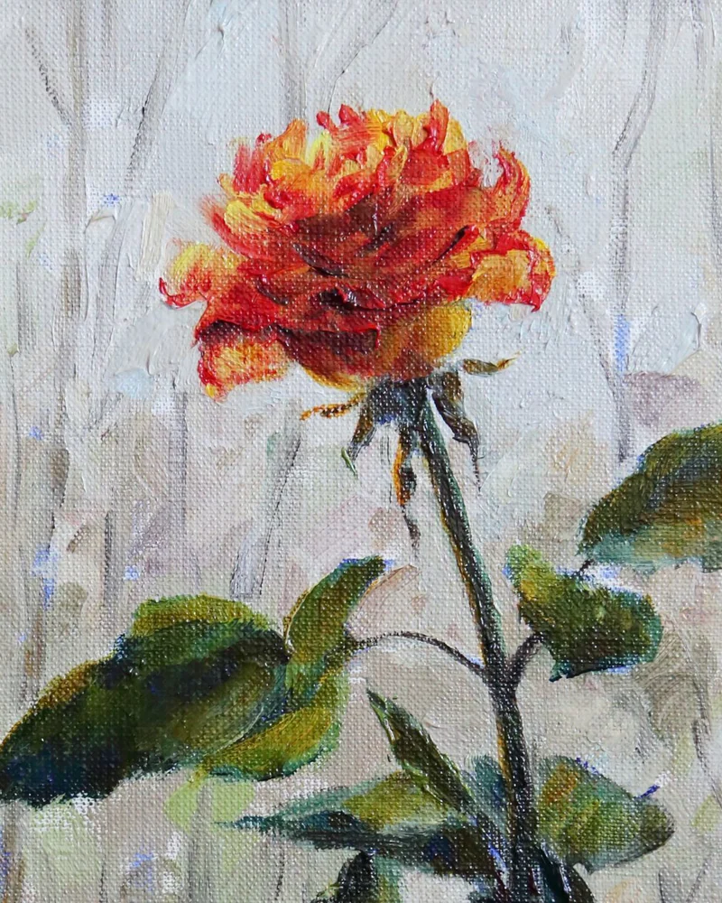 Роза дзен. Холст, масло. 2017 г