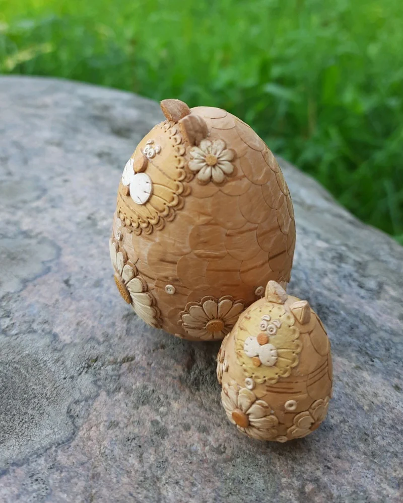 Кот Цветочный. Береста — малый, 4 см