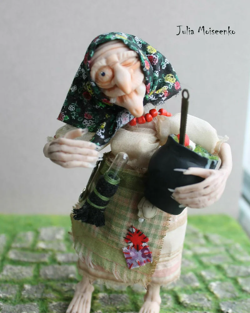 Баба Яга, Русская Ведьма, Кукольная минатюра