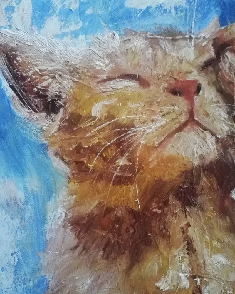 Поцелуй. Картина маслом 40×40 см — 40×40 см