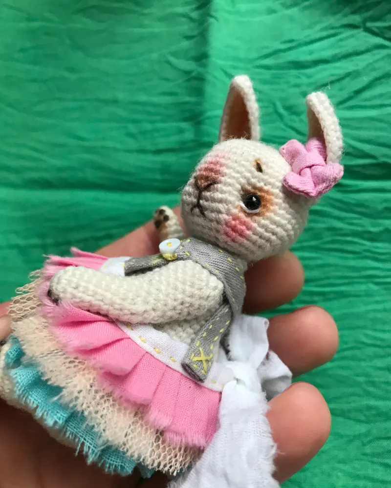 Зайка тедди, 8 см — 8 см