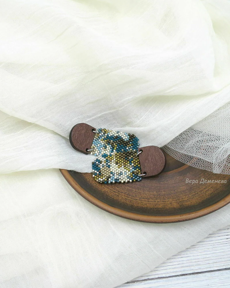 Серьги Саргассово Море, ювелирный бисер