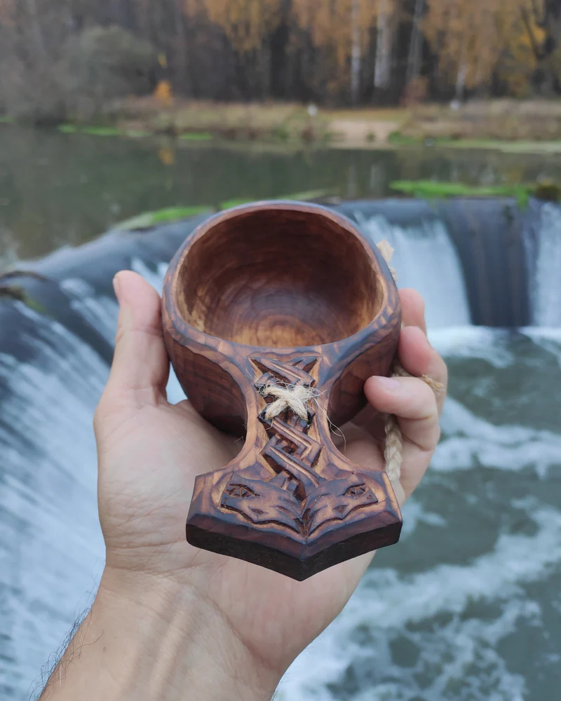 Кукса из липы Молот Тора, чаша, ковш из дерева