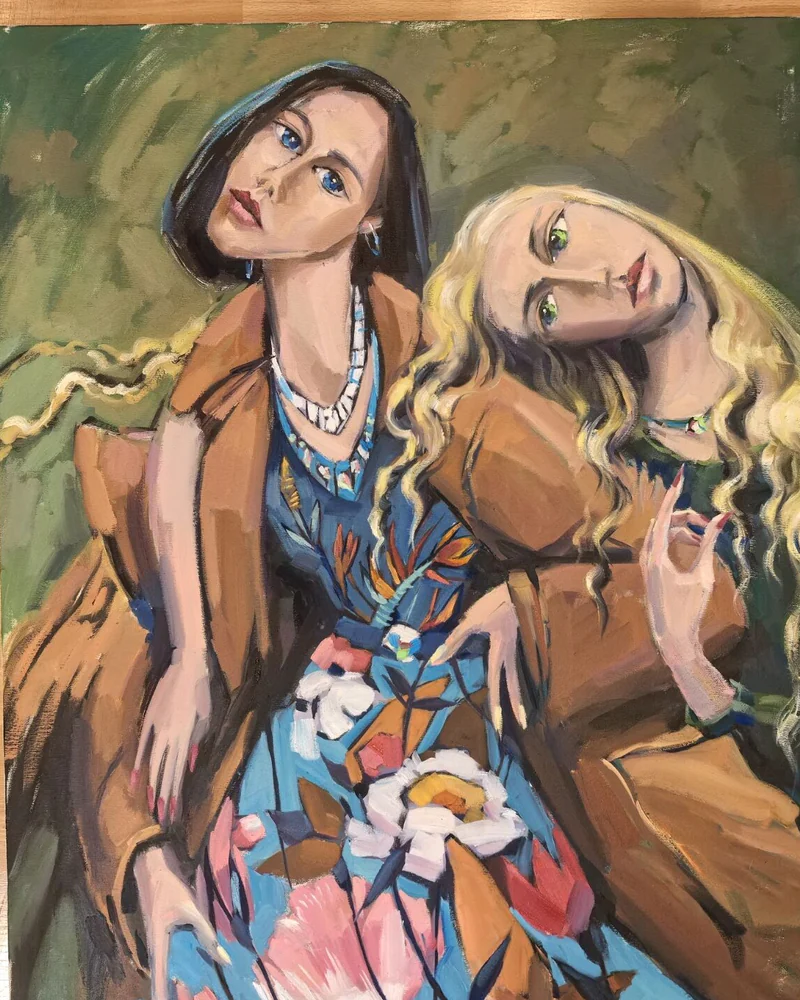 Картина маслом на холсте Русские красавицы, 80*100см