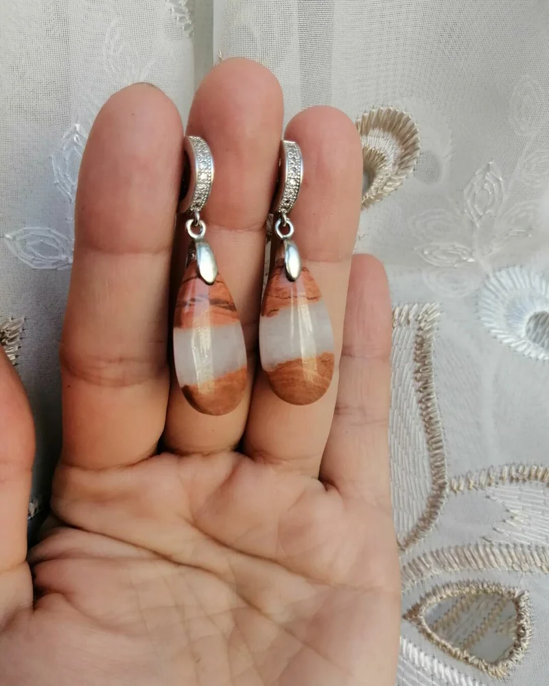 Серьги с натуральной яшмой