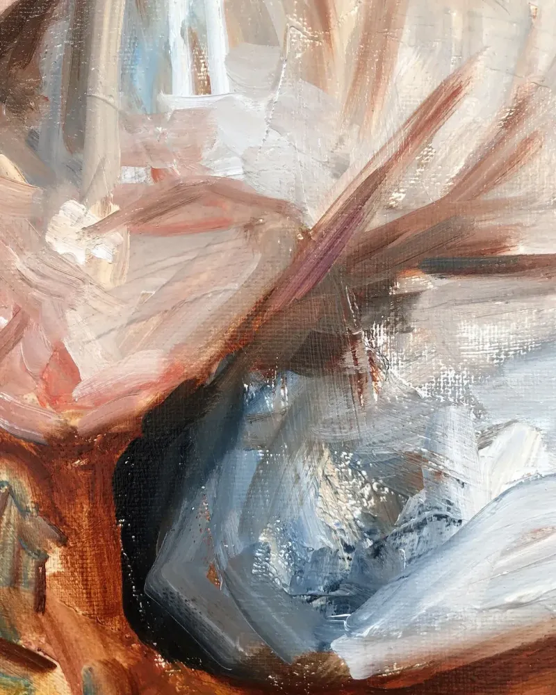 Мама и малыш. Картина маслом 40×50 см — 40×50 см