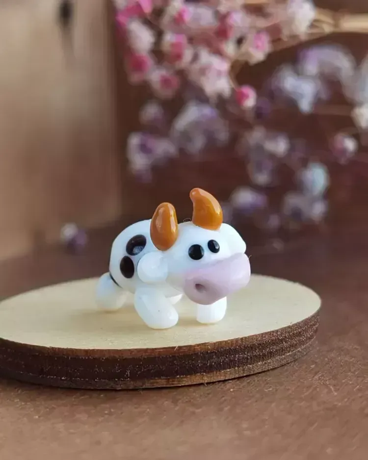 Стеклянная фигурка «Корова» №1 — Высота 15 мм