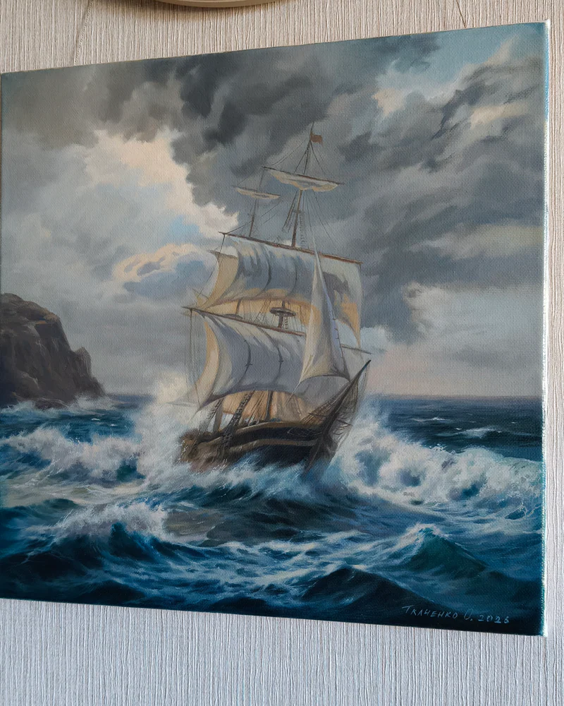 Картина маслом "Мятежный", 40*40