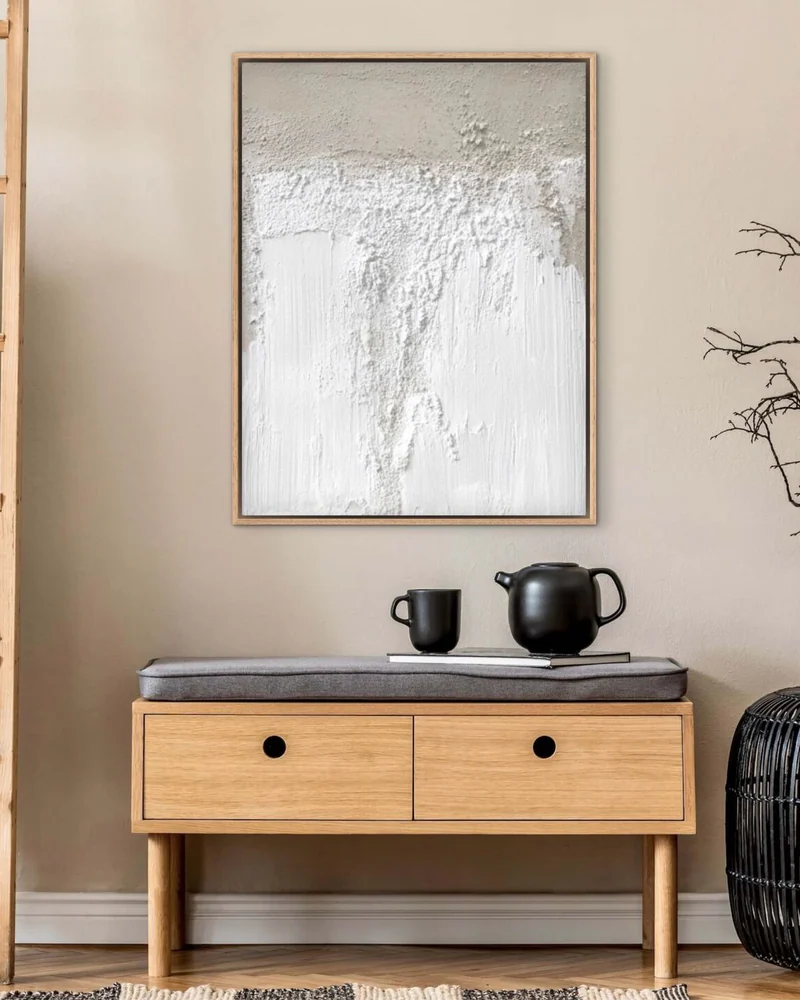 Абстрактная текстурная бежевая картина