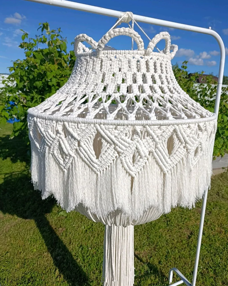 Абажур макраме, люстра, светильник бохо