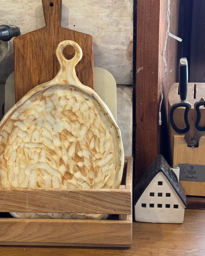 Доска сервировочная керамическая, бежевая — Основной