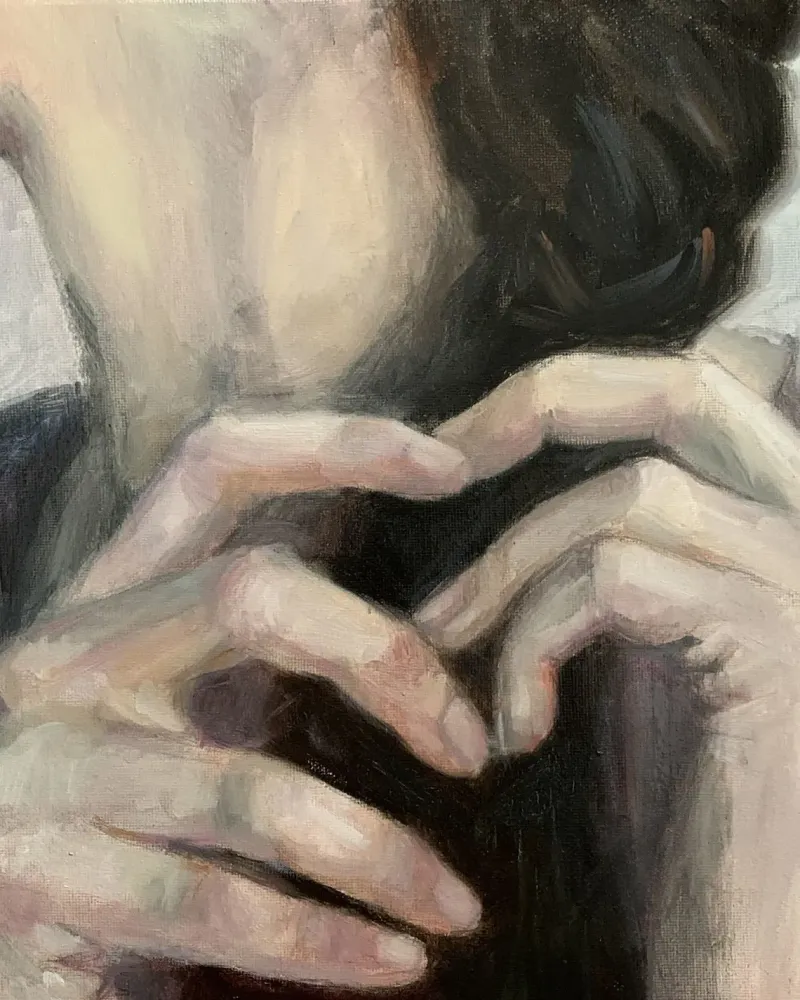 Портрет рук. Картина маслом 30×30 см — 30×30 см