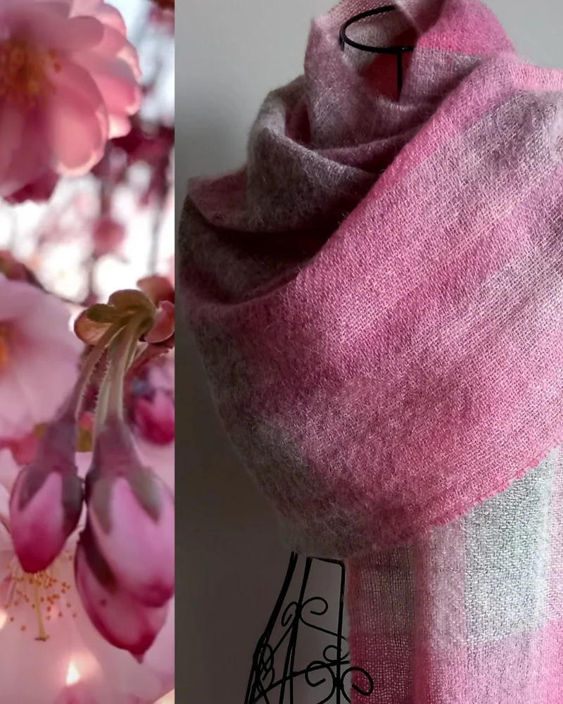 Палантин SAKURA из шерсти, розовый — Основной