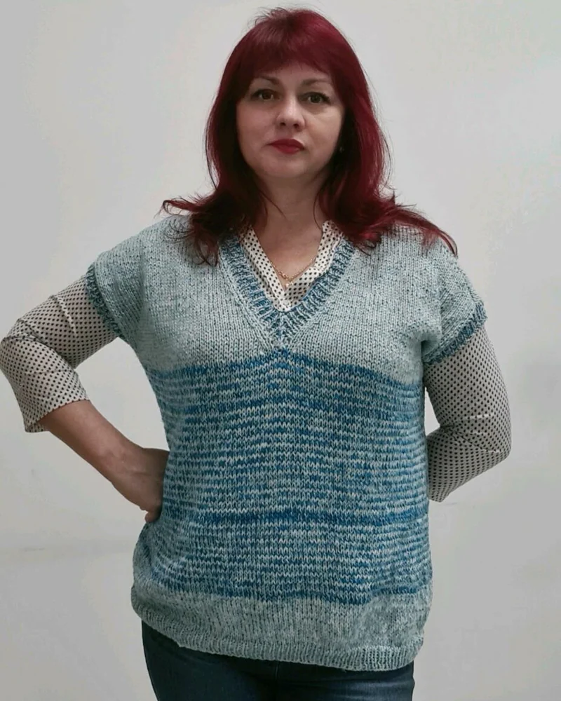 Жилет из мериноса с люрексом