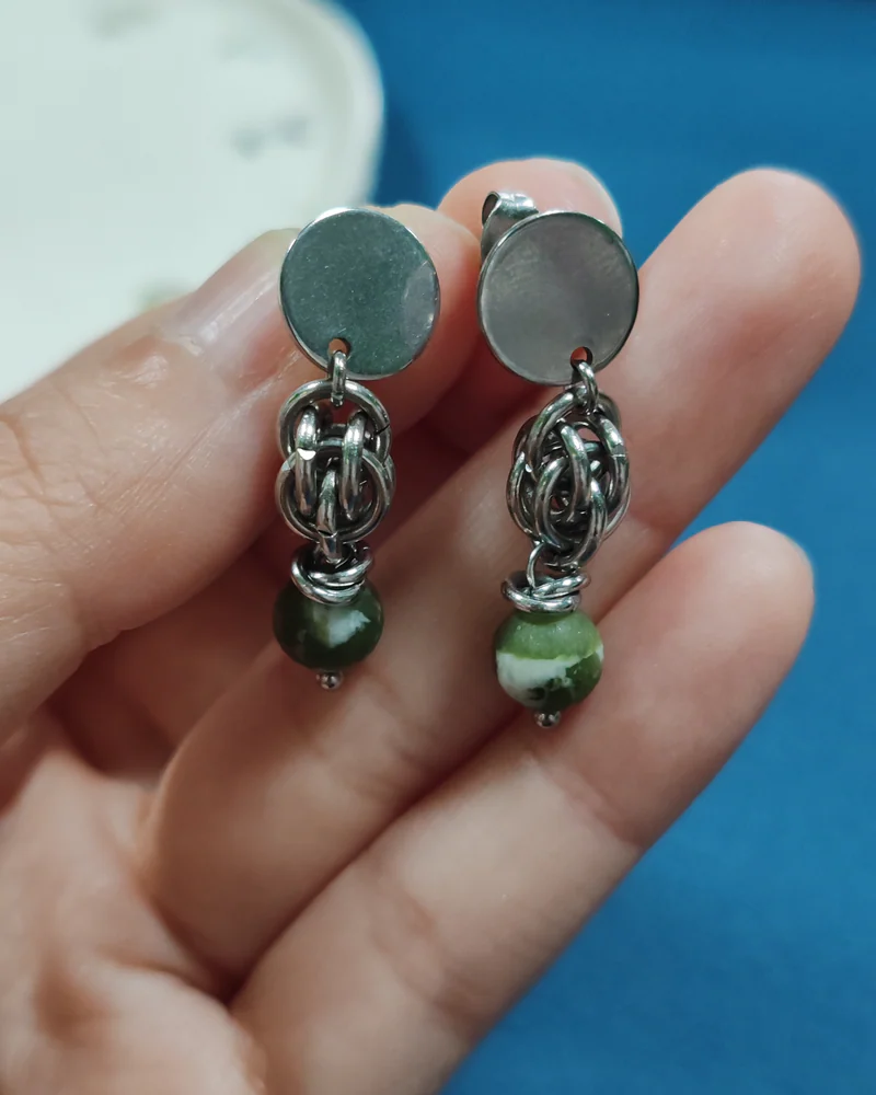 Серьги с Нефритом "Green peas"