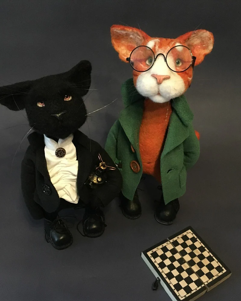 Кот Бегемот. Войлочная игрушка. Игрушка из шерсти