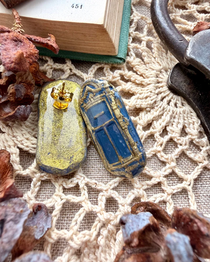Серьги «Окошки» синие