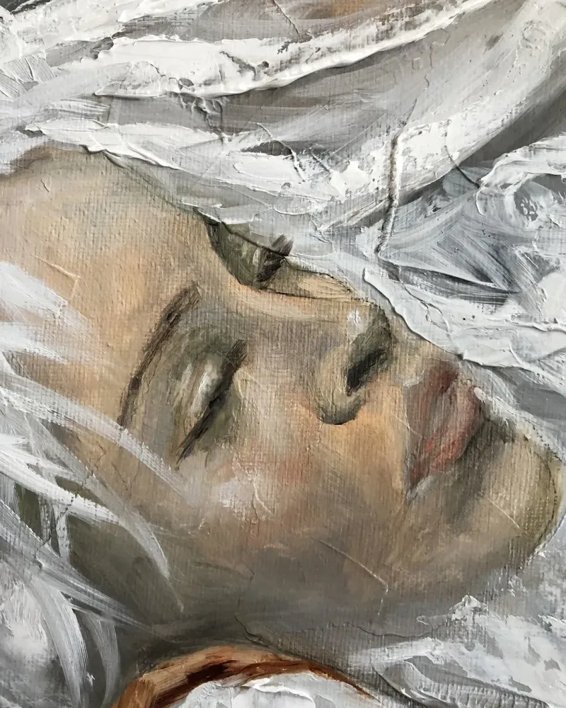 Девушка и сова. Картина маслом 40×60 см — 40×60 см