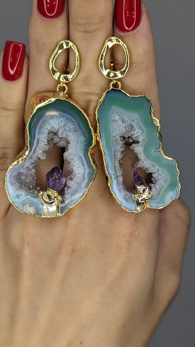 Серьги «Зелёный агат» — Основной