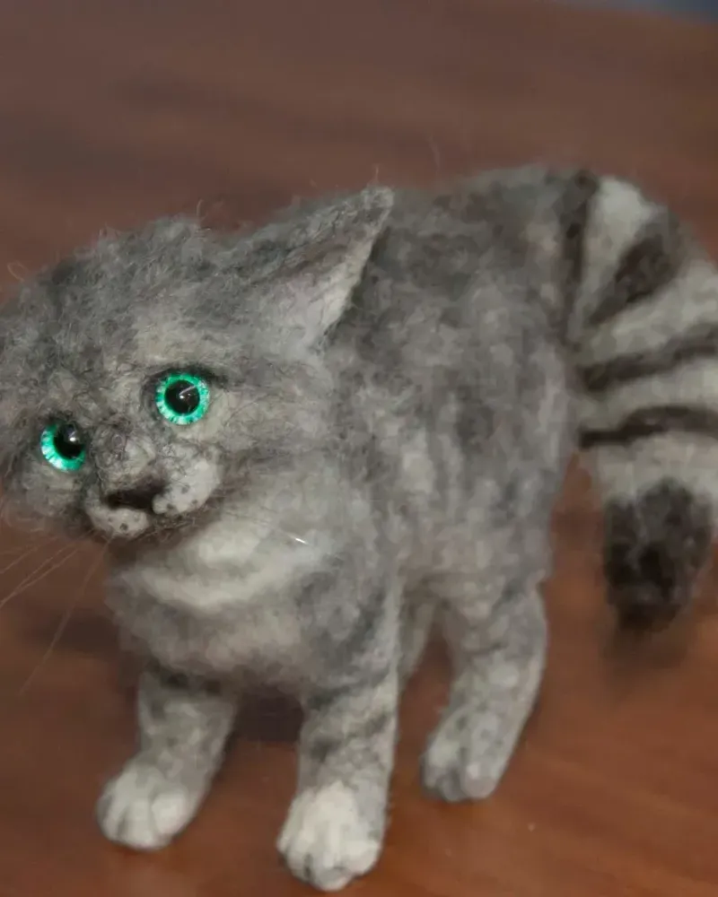 Серый котёнок из шерсти — Основной