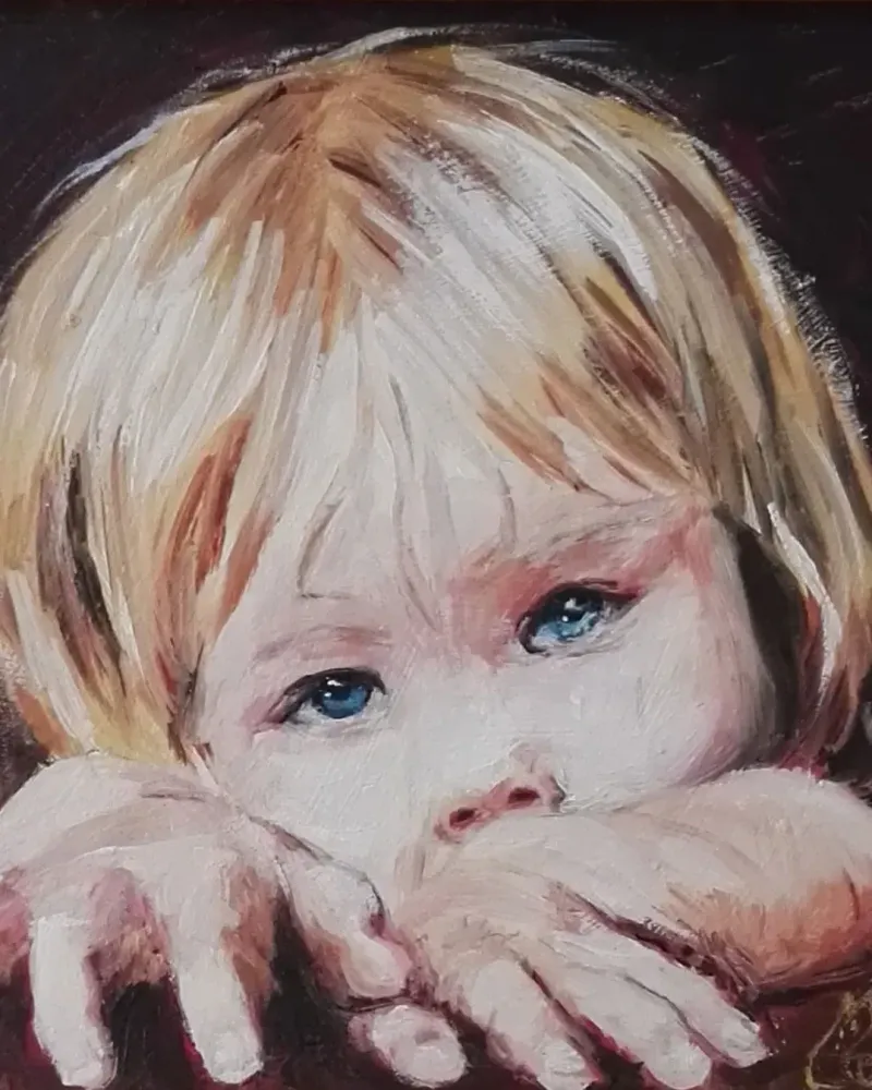 Портрет по фотографии. Картина маслом 30×30 см — 30×30 см
