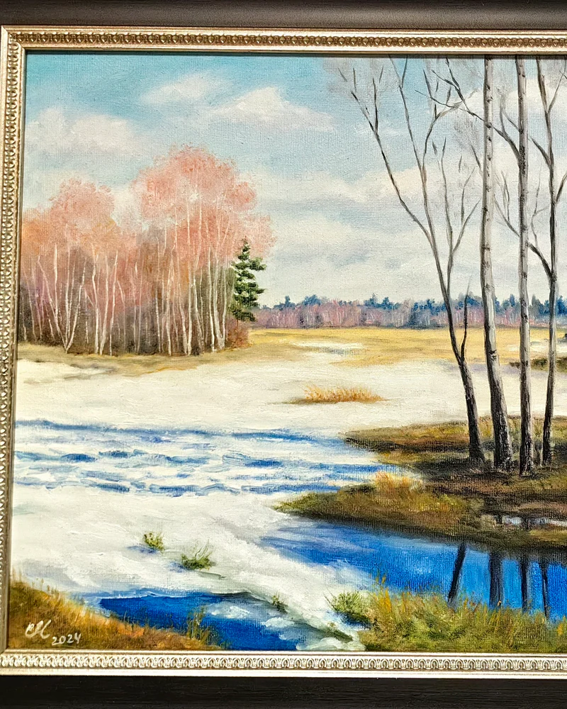 Картина маслом "Апрель", 30х40