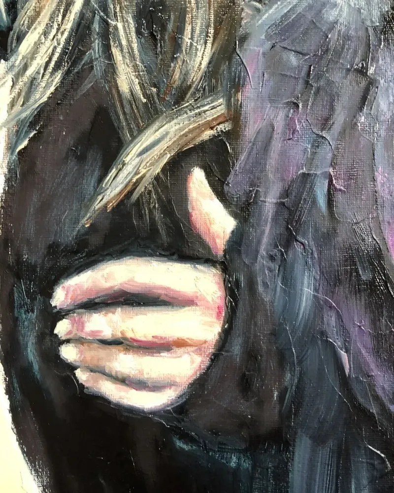 Девушка и ворон. Картина маслом 35×50 см — 35×50 см