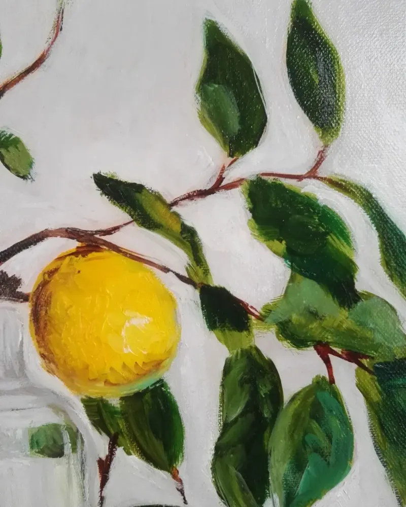 Лимоны в вазе. Картина маслом 40×50 см — 40×50 см