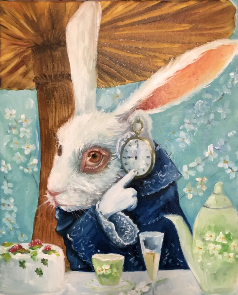 Белый Кролик. Картина маслом 40×50 см — 40×50 см