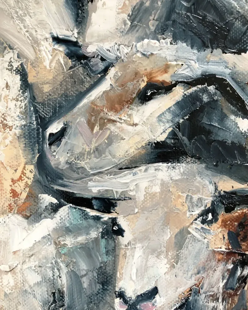 Овцы. Картина маслом 40×40 см — 40×40 см