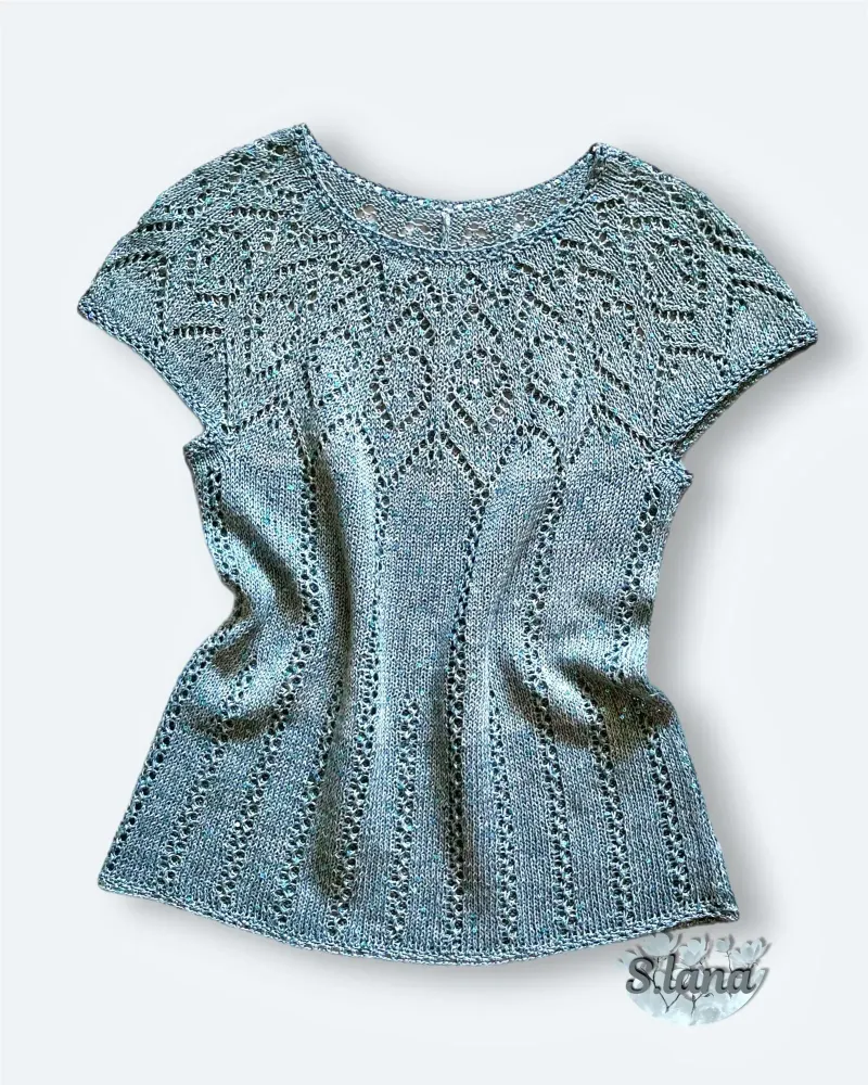 Топ из льна с пайетками