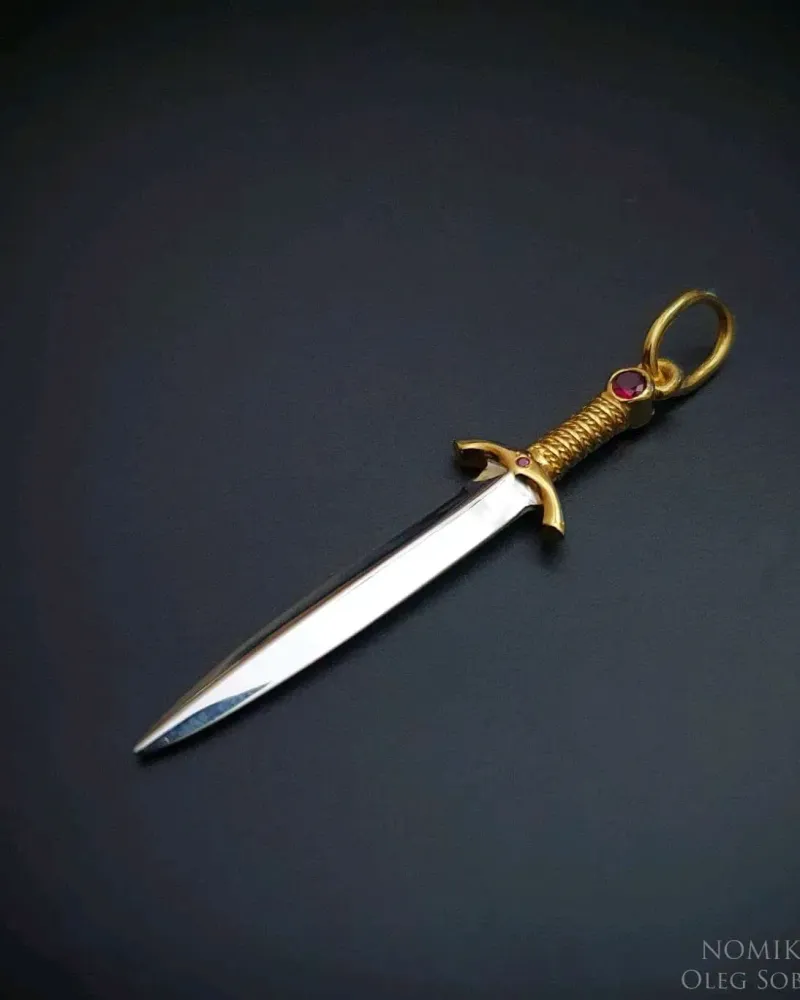 Серебряный Кинжал ( Атаме, Атам, Атхам) с рубинами — Основной
