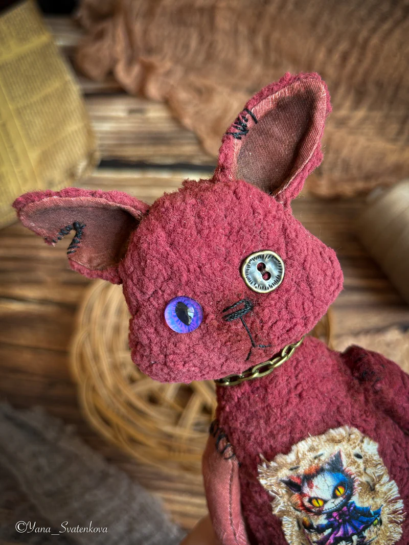Игрушка Тедди «Крейзи Кот», бордовый
