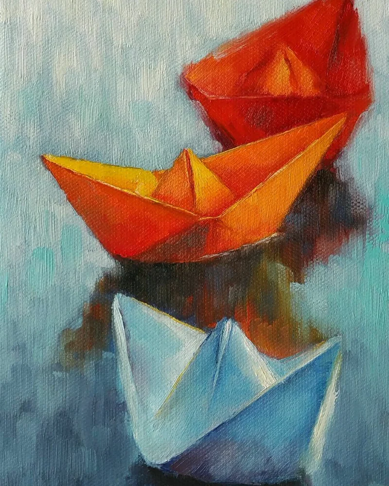 Кораблики. Картина холст, масло
