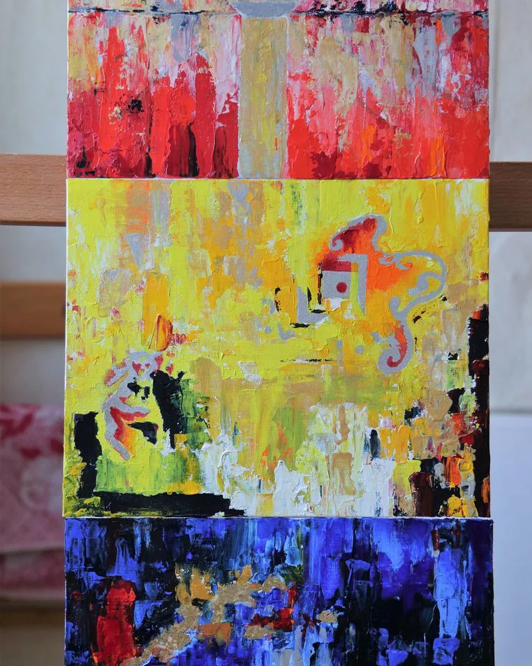 Цветные сны. 2019. Акрил, поталь, холст на картоне