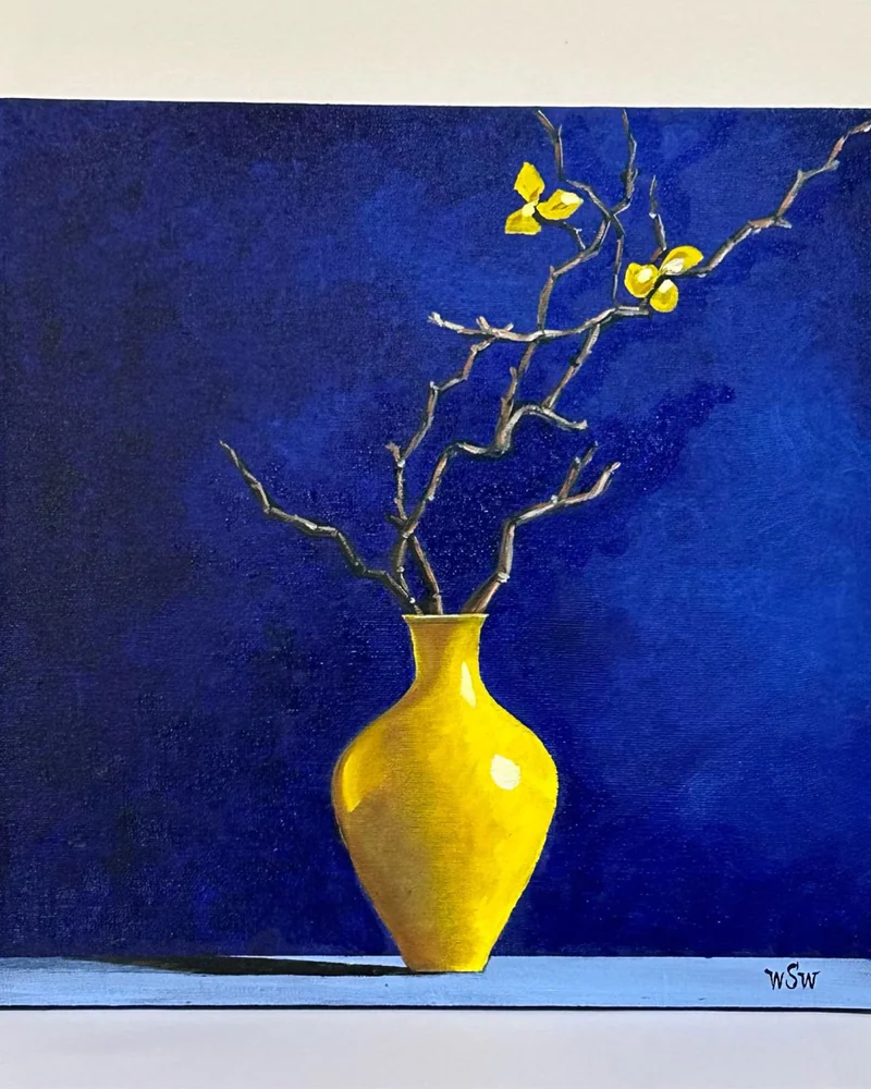 Картина маслом цветы “Blue” 40×40 cm. Натюрморт — Оригинал