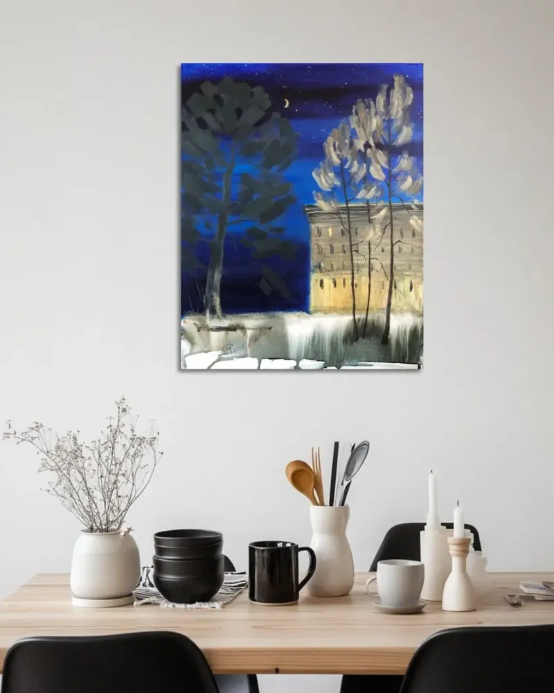 Ночной Петербург. Картина акрилом — 40×50 см