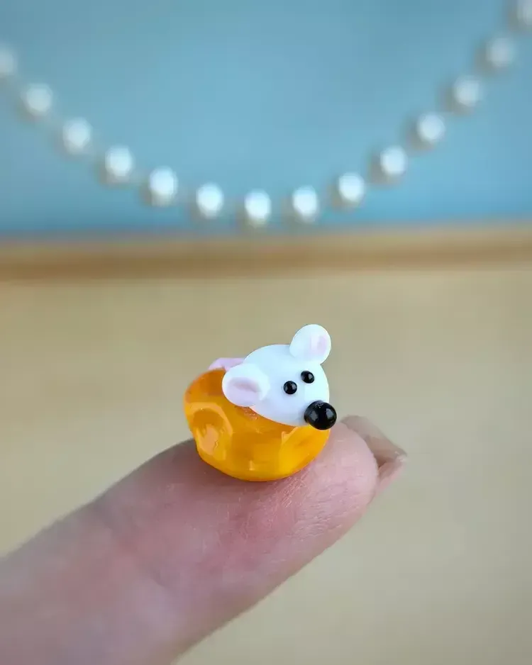 Стеклянная фигурка «Мышка» — Высота 14 мм