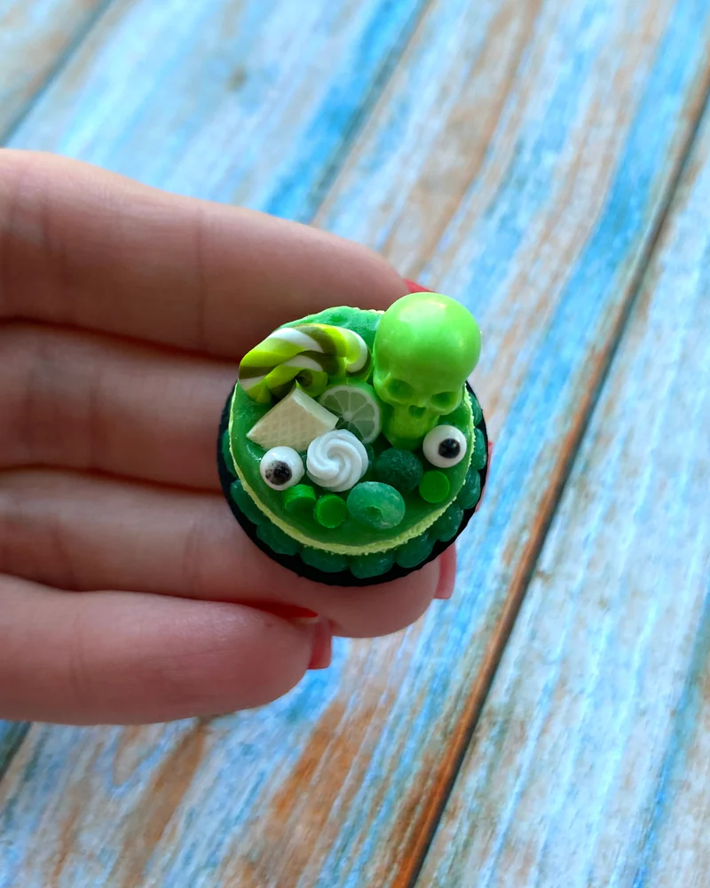 Кукольная Миниатюра «Торт на Хеллоуин 💚»