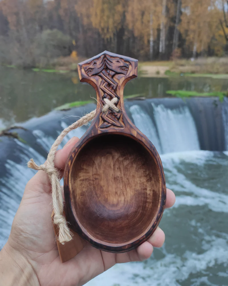Кукса из липы Молот Тора, чаша, ковш из дерева
